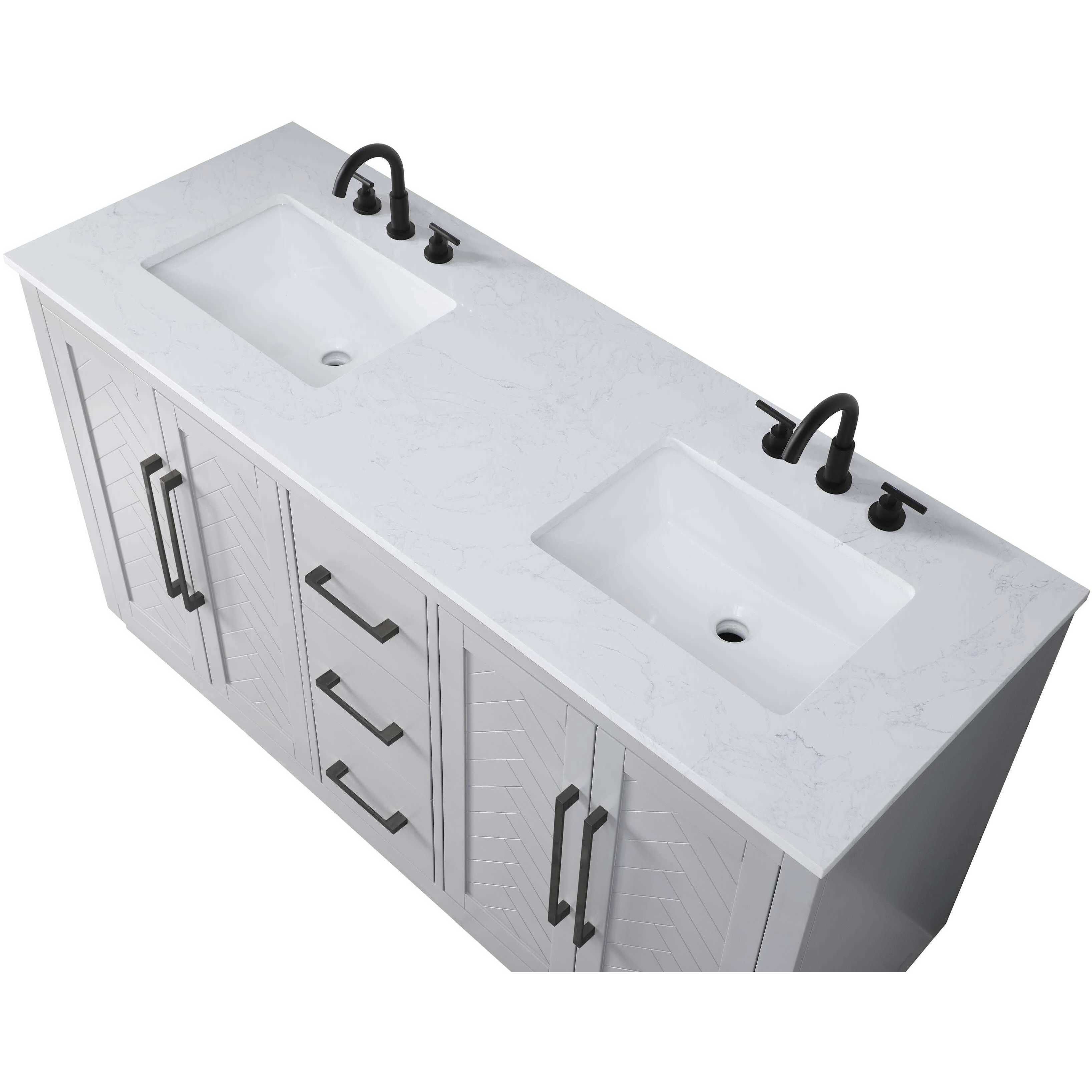 Chase 60 X 34 inch Grey Bathroom Vanity Cabinet