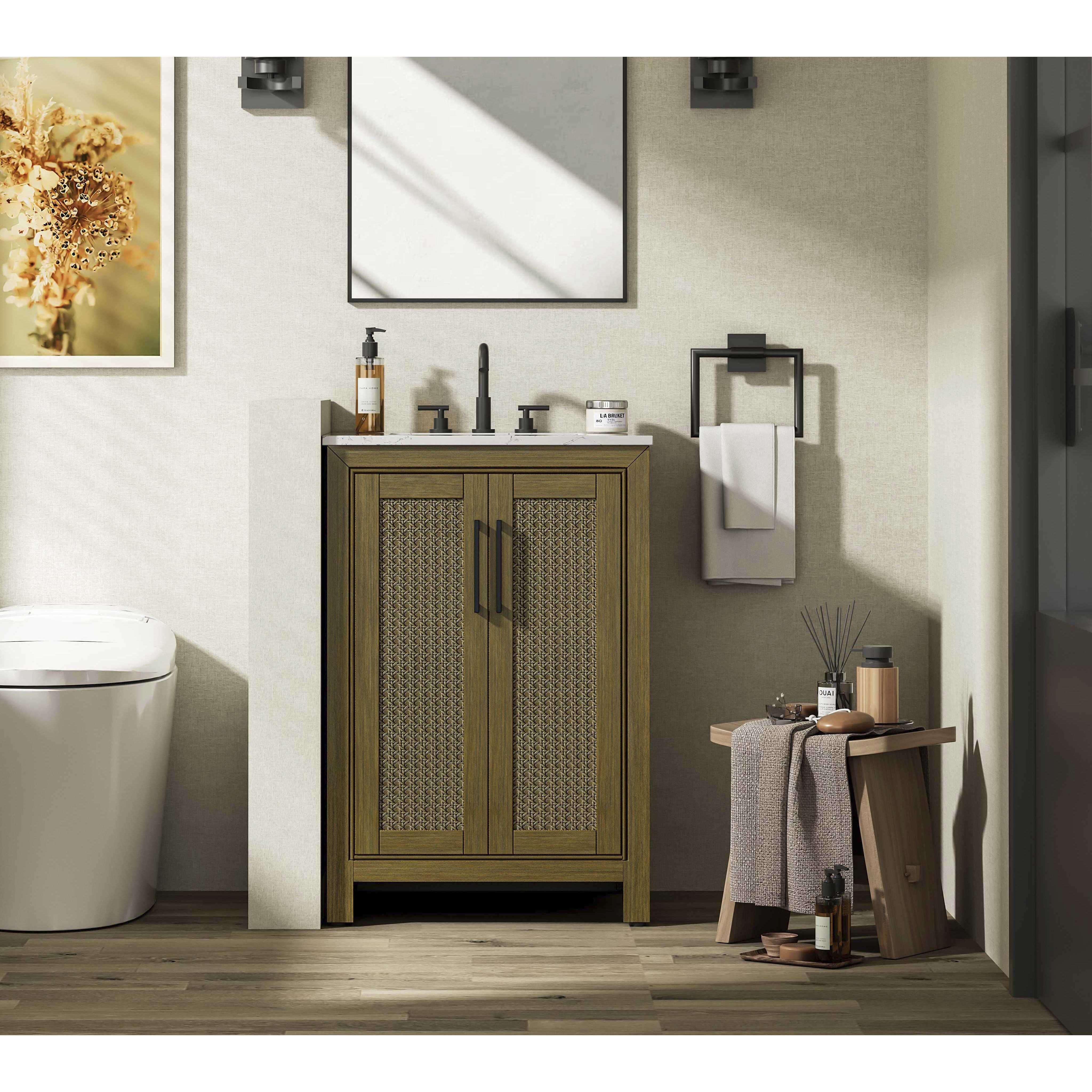 Alina 24 X 35 inch Hazel Oak Bathroom Vanity Cabinet