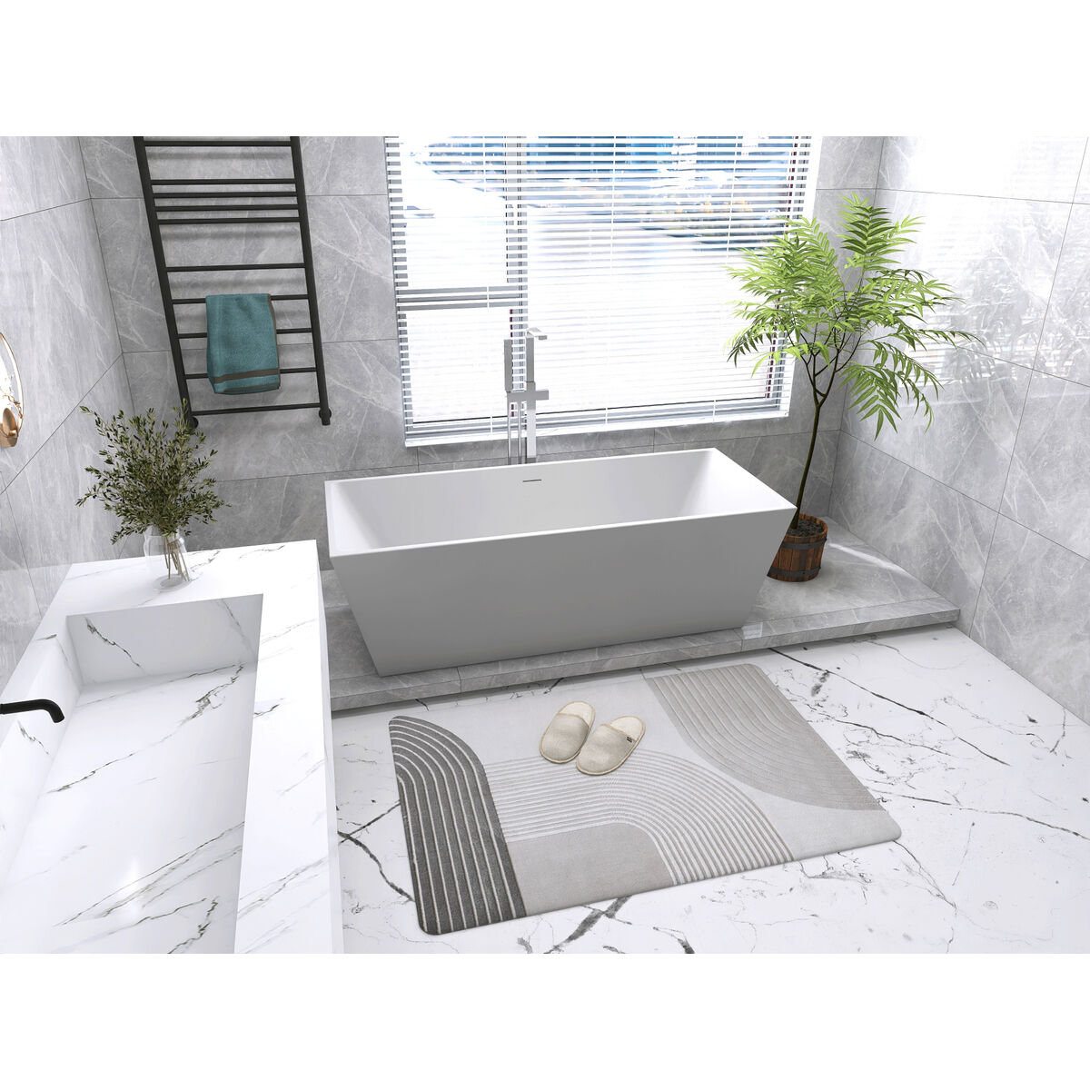 Turner Glossy White Bathtub in 72 in.