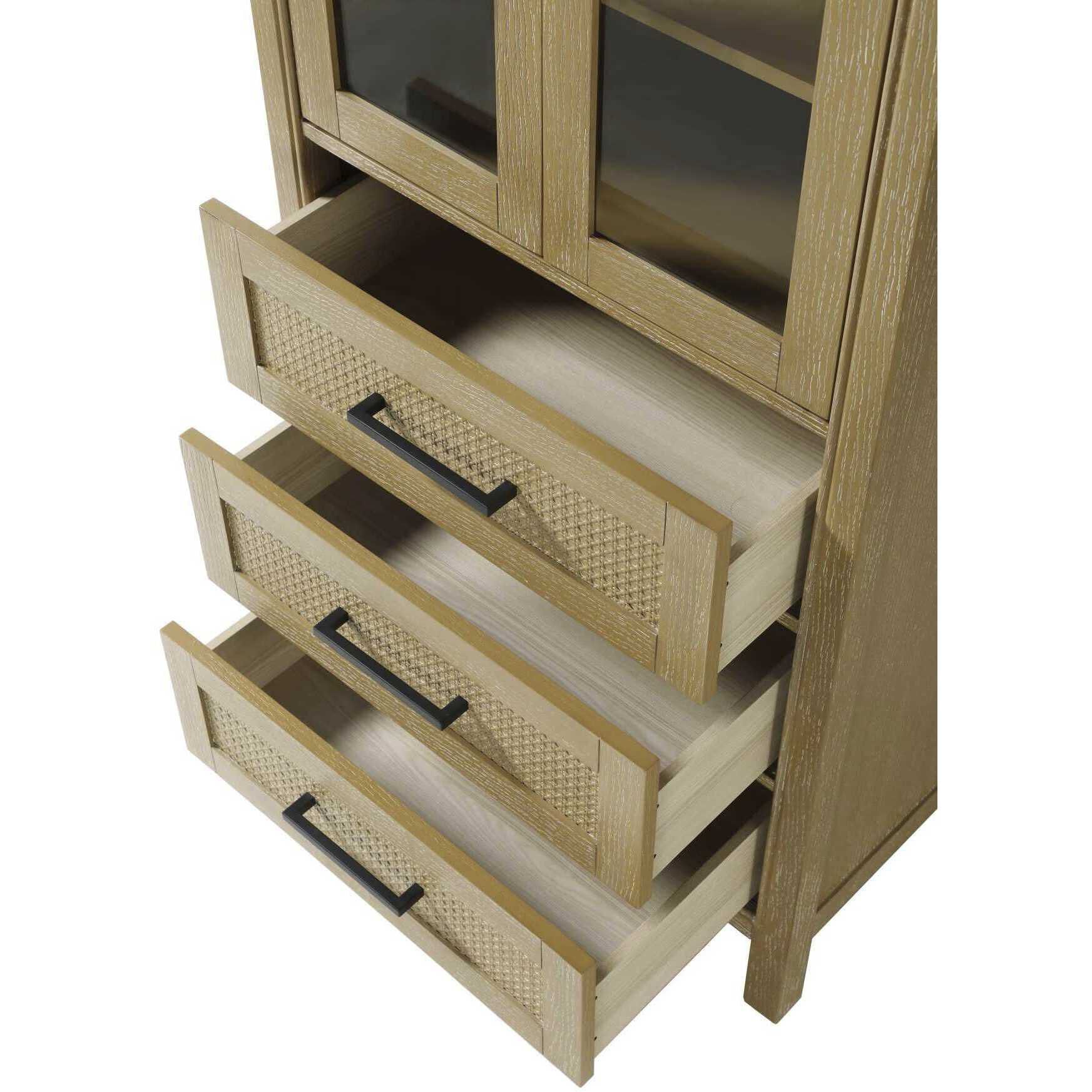 Alina Linen Oak Bathroom Storage Cabinet