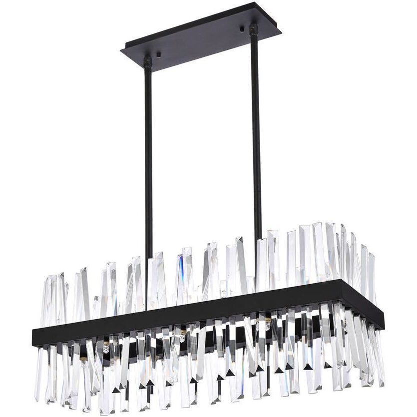 Serephina 16 Light 30 inch Black Linear Chandelier Ceiling Light