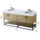 Caroline 72 X 34 inch Honey Brown Bathroom Vanity Cabinet