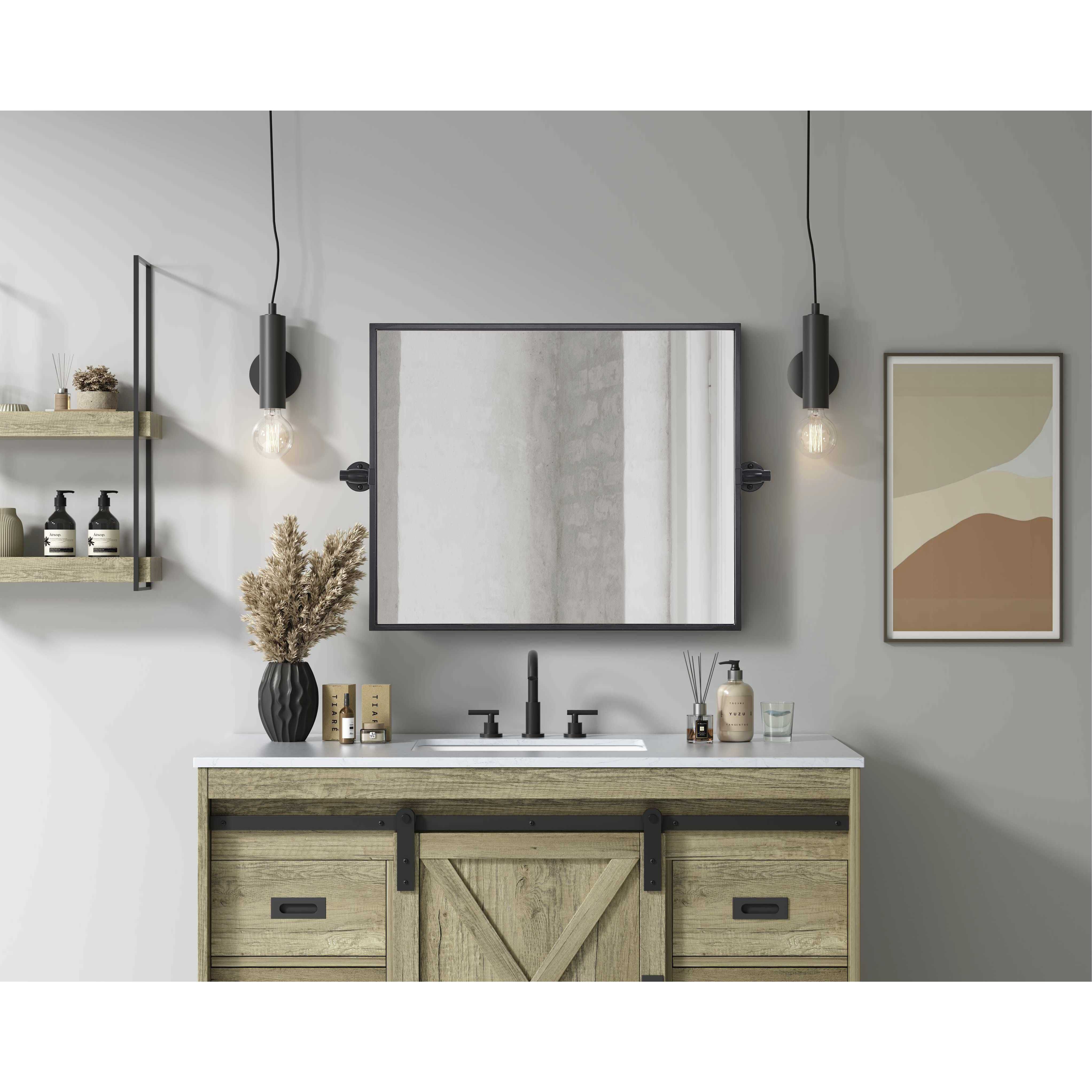 Amoura 24 X 20 inch Black Mirror