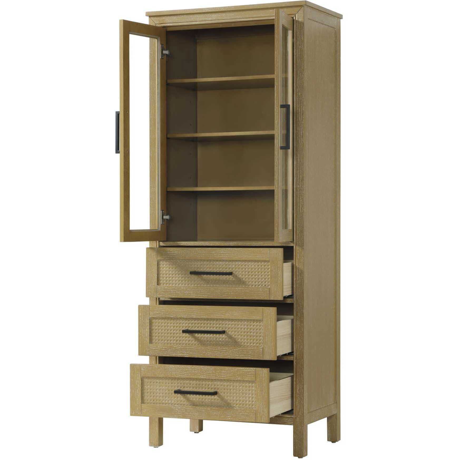 Alina Linen Oak Bathroom Storage Cabinet