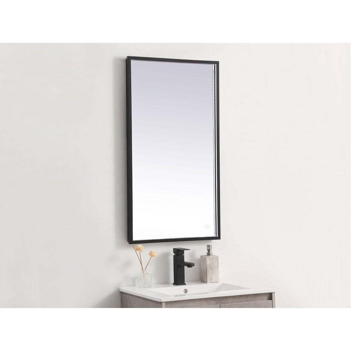 Pier 36 X 18 inch Black LED Mirror