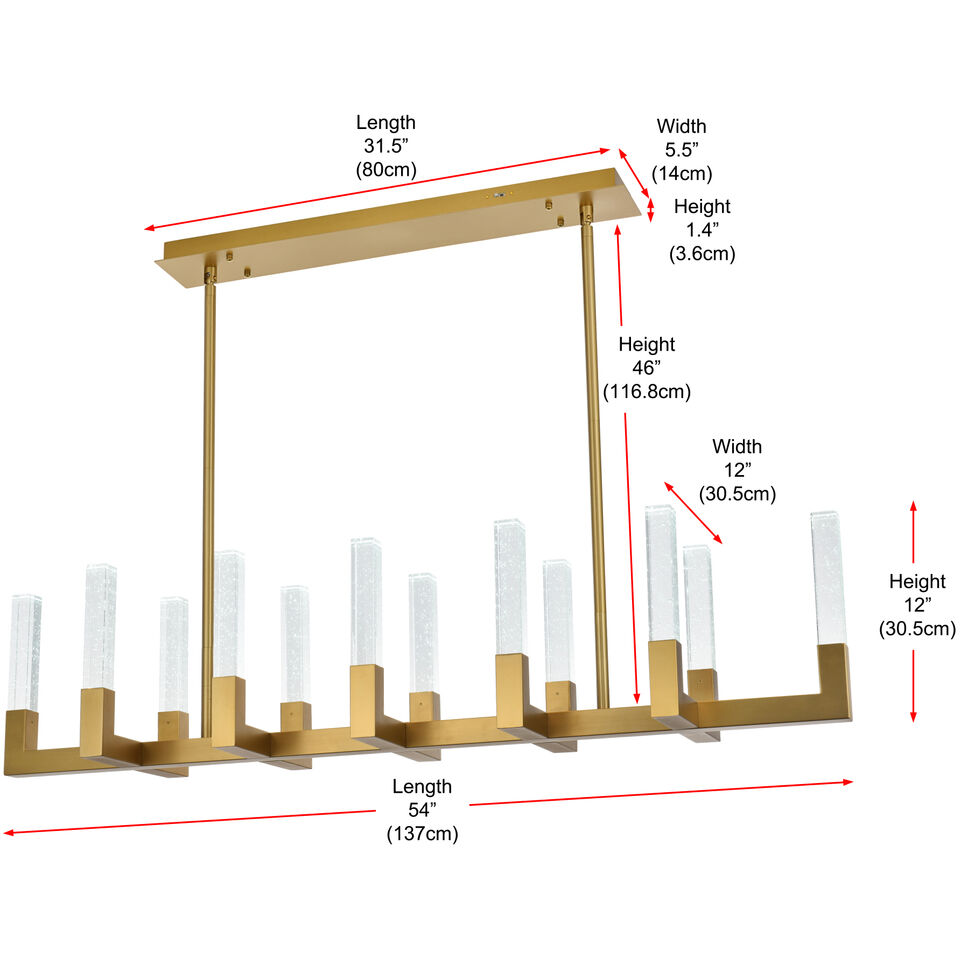 Noemi 12 Light 12 inch Satin Gold Pendant Ceiling Light