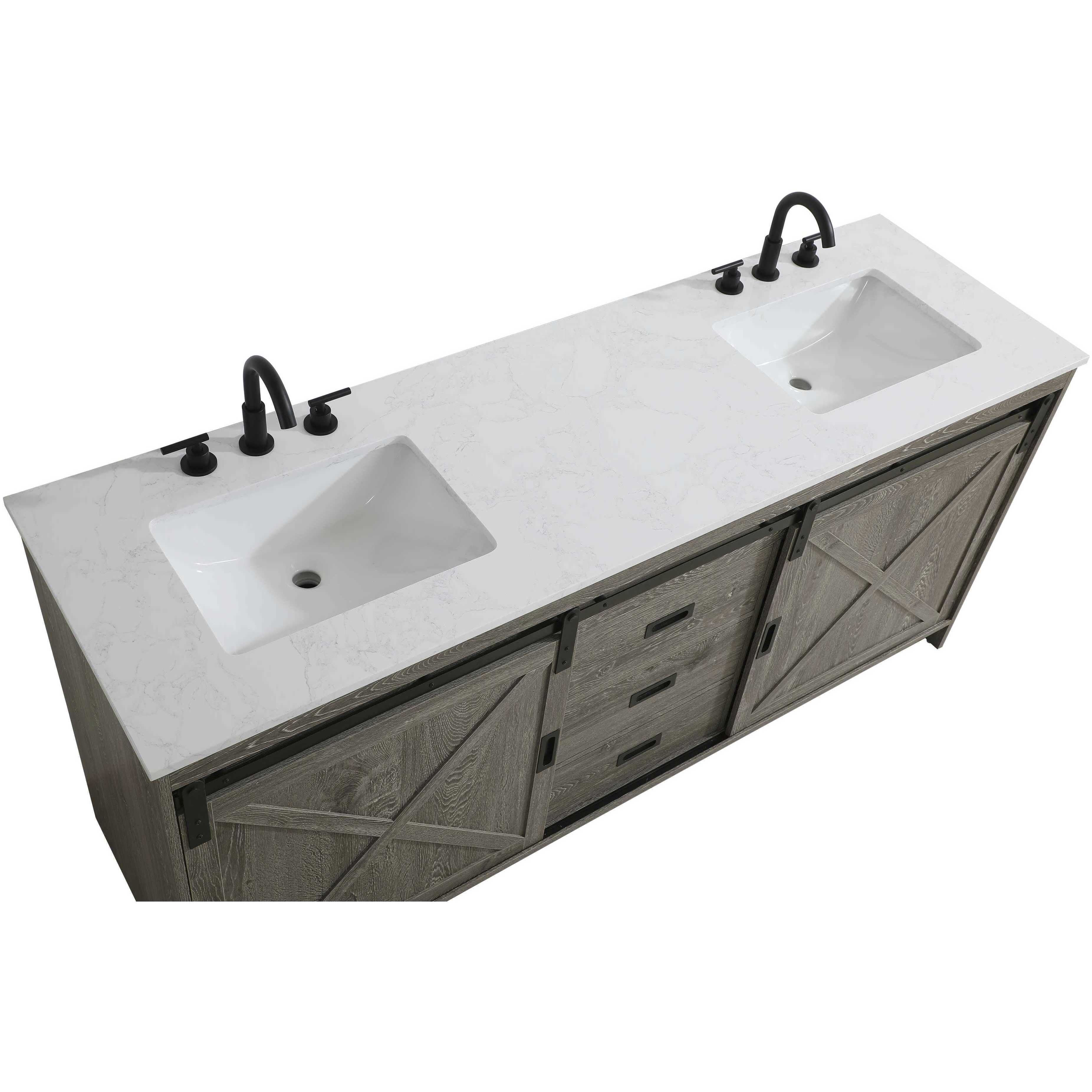 Austin 72 X 34 inch Rustic Grey Bathroom Vanity Cabinet