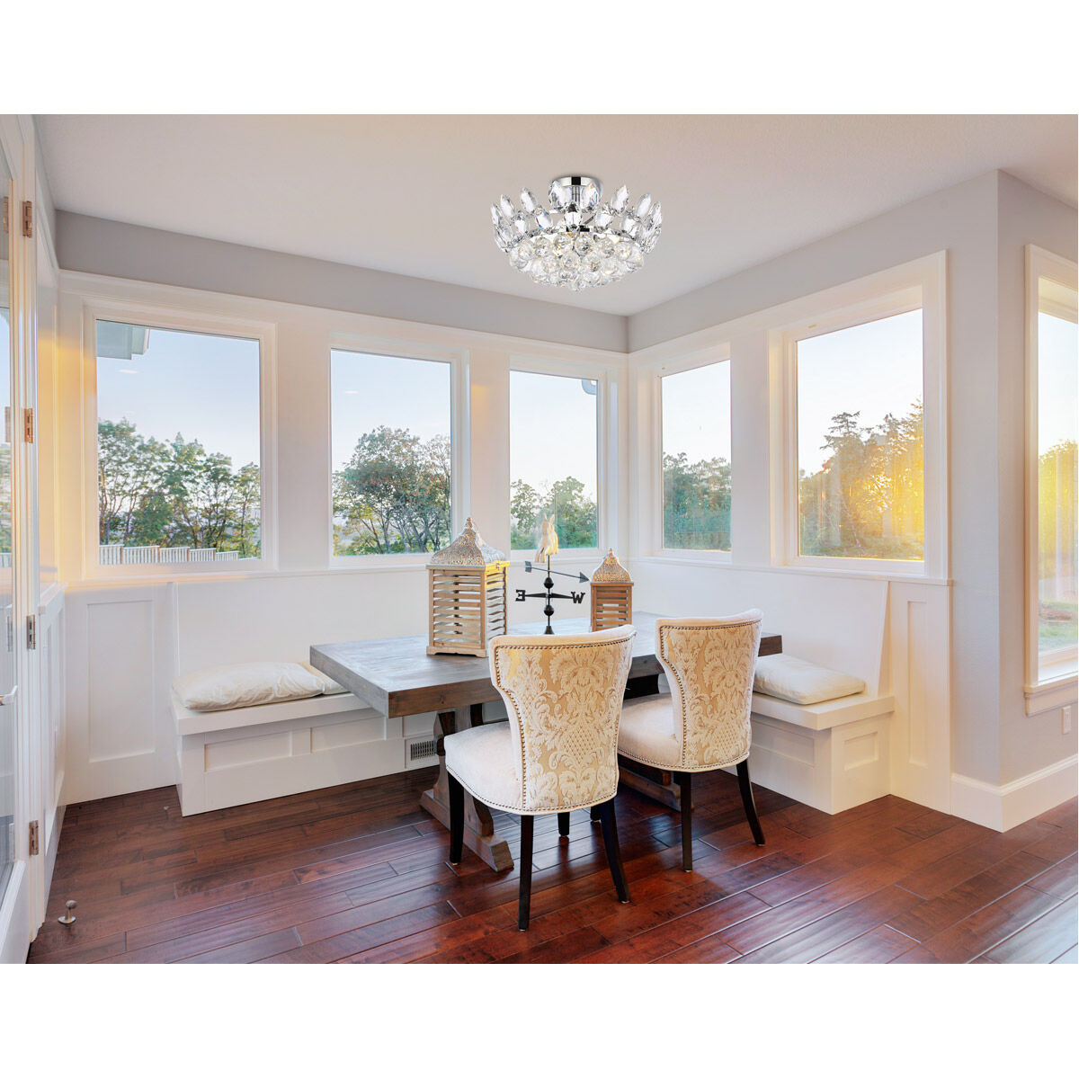 Emilia 3 Light 16 inch Chrome Flush Mount Ceiling Light