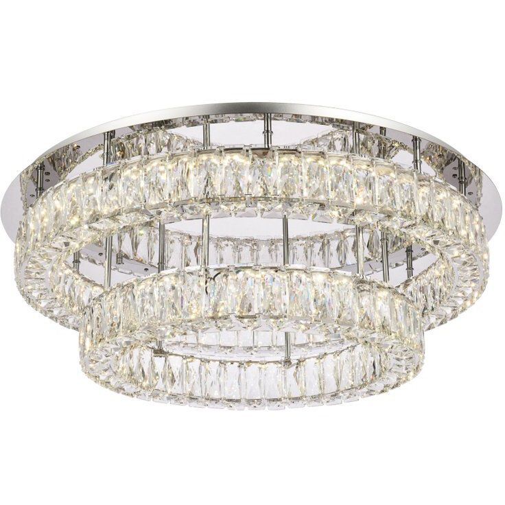 Monroe 2 Light 30 inch Chrome Flush Mount Ceiling Light