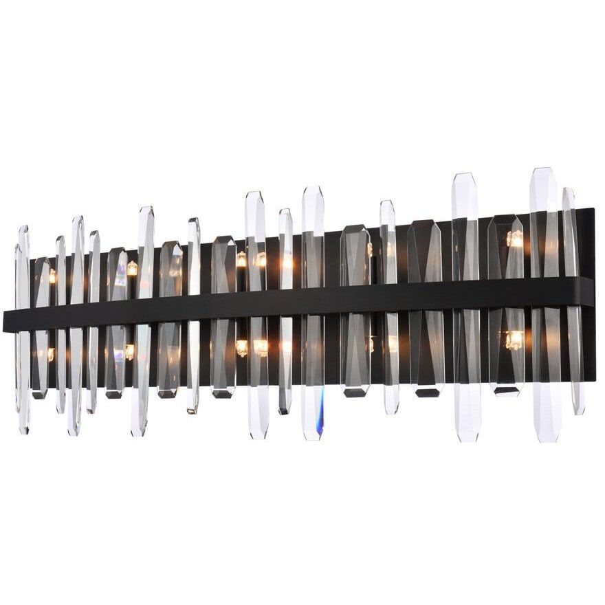 Serena 10 Light 36 inch Black Bath Sconce Wall Light