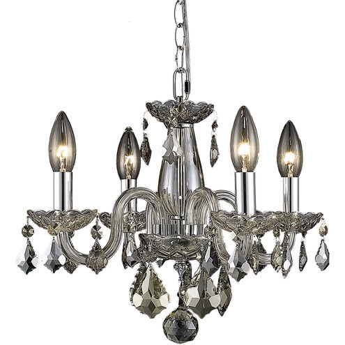 Rococo 4 Light 15 inch Golden Teak Dining Chandelier Ceiling Light