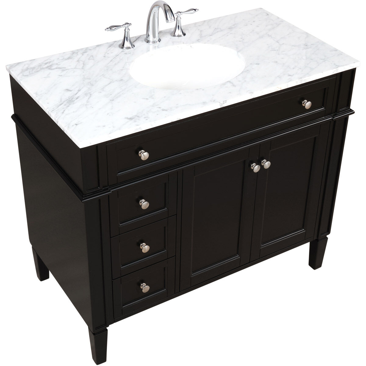 Park Avenue 40 X 21.5 X 35 inch Black Vanity Sink Set