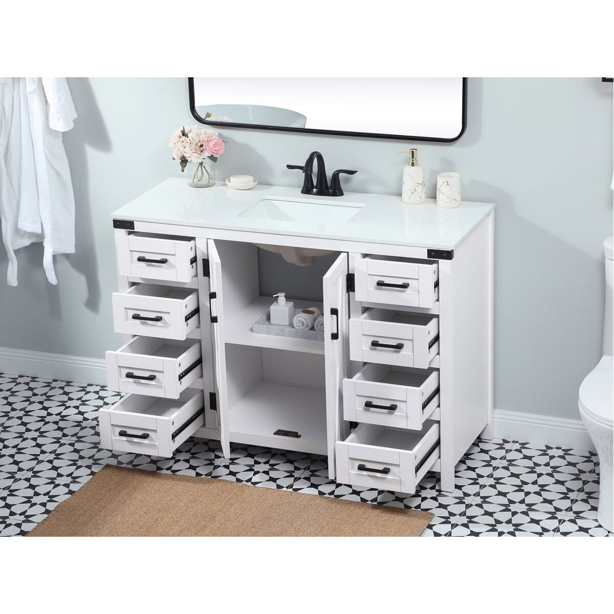 Grant 48 X 19 X 34 inch White Vanity Sink Set in Not Included