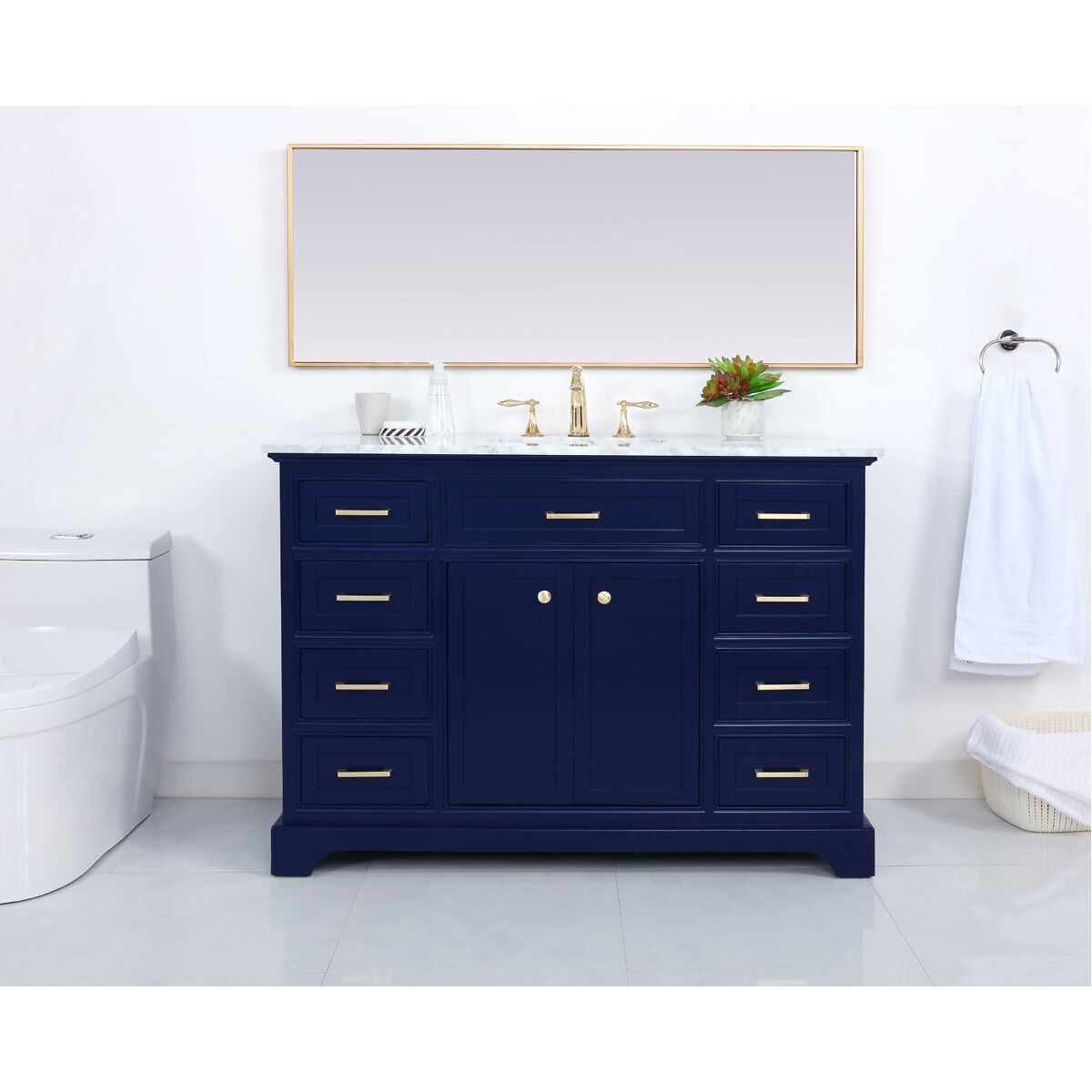 Americana 48 X 22 X 35 inch Blue Vanity Sink Set