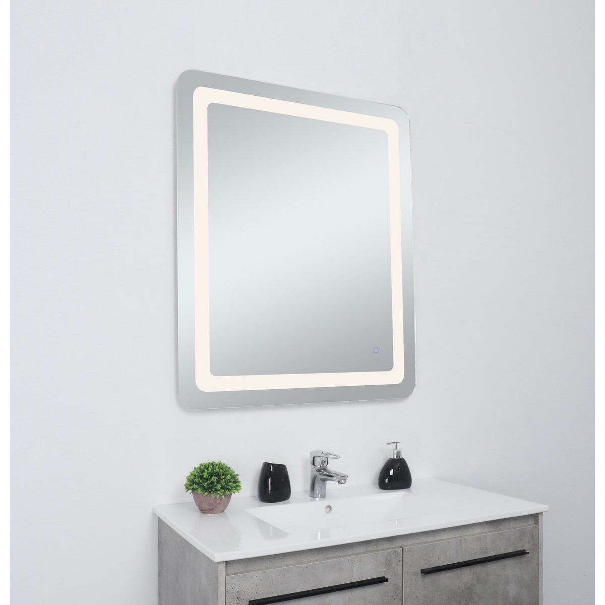 Genesis 36 X 30 inch Glossy White LED Mirror