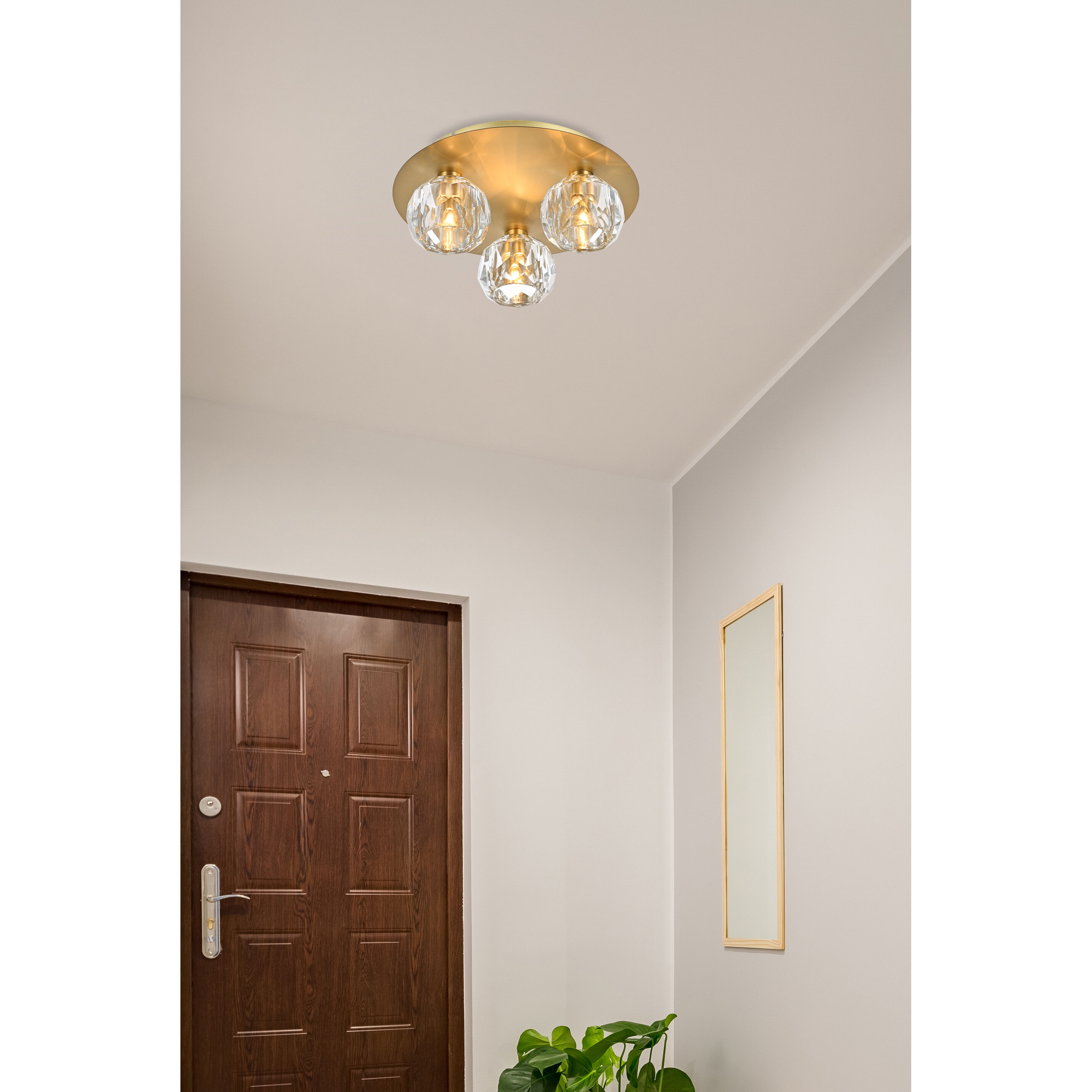 Graham 3 Light 12 inch Gold Flush Mount Ceiling Light