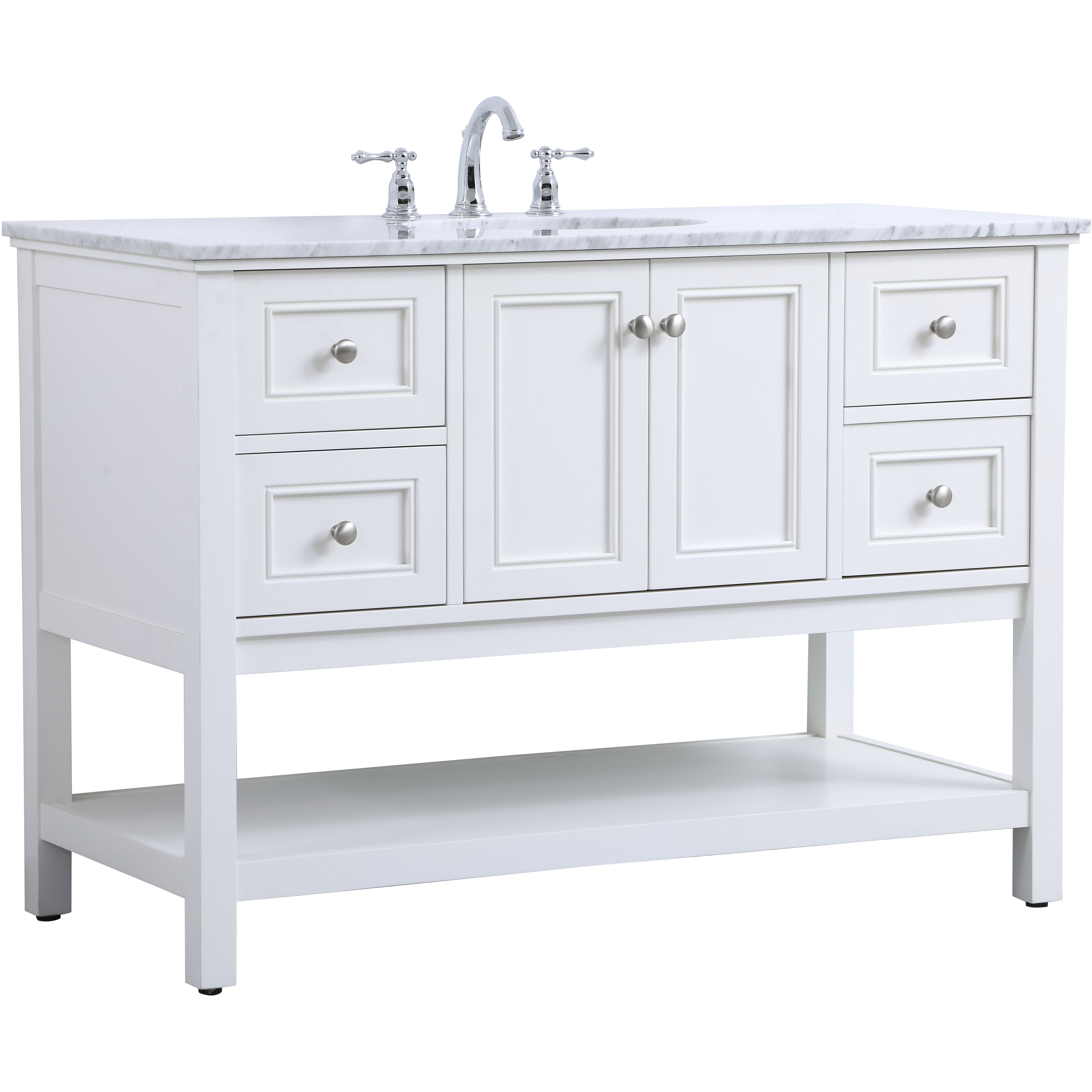 Metropolis 48 X 22 X 34 inch White Vanity Sink Set