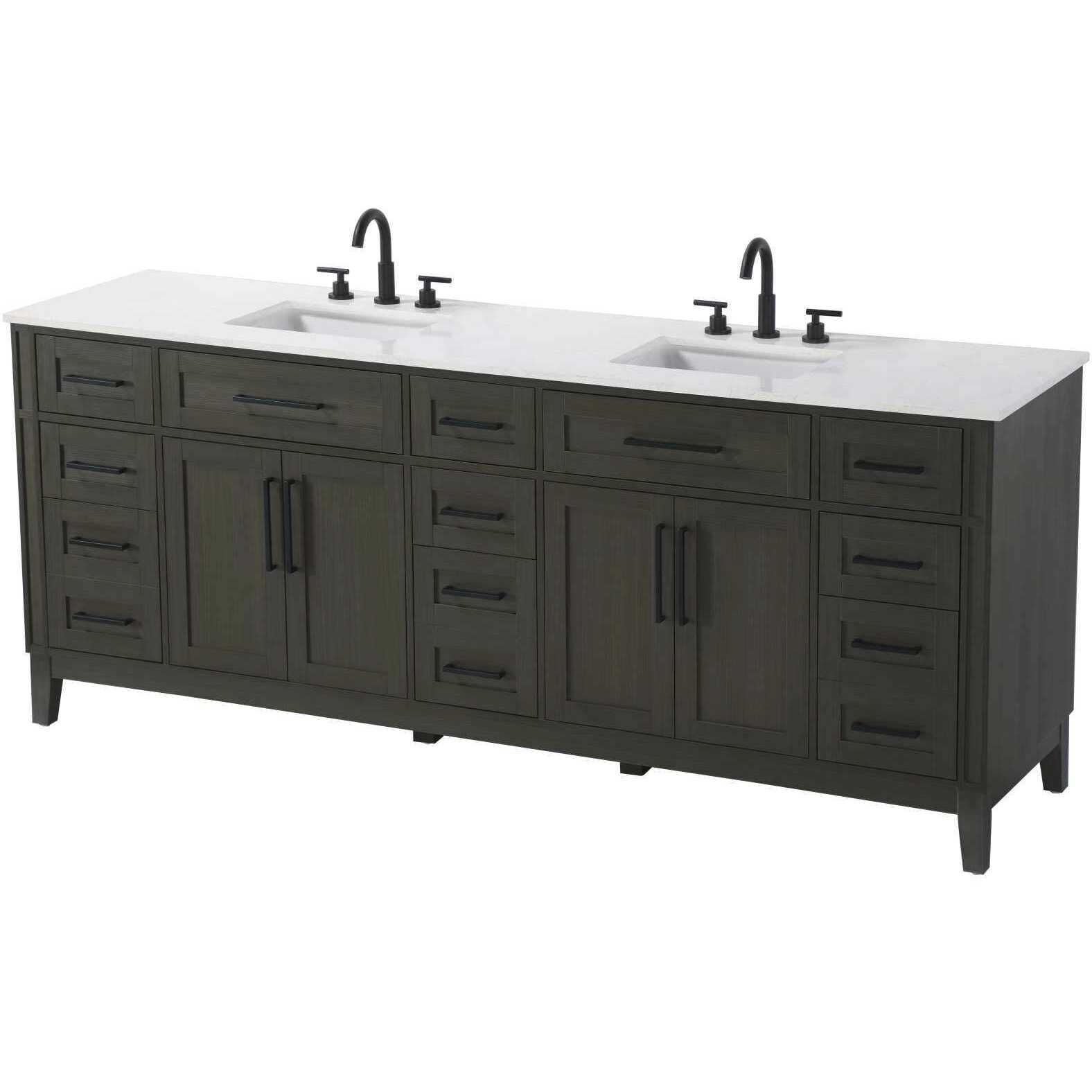 Virginia 84 X 35 inch Mocha Brown Bathroom Vanity Cabinet