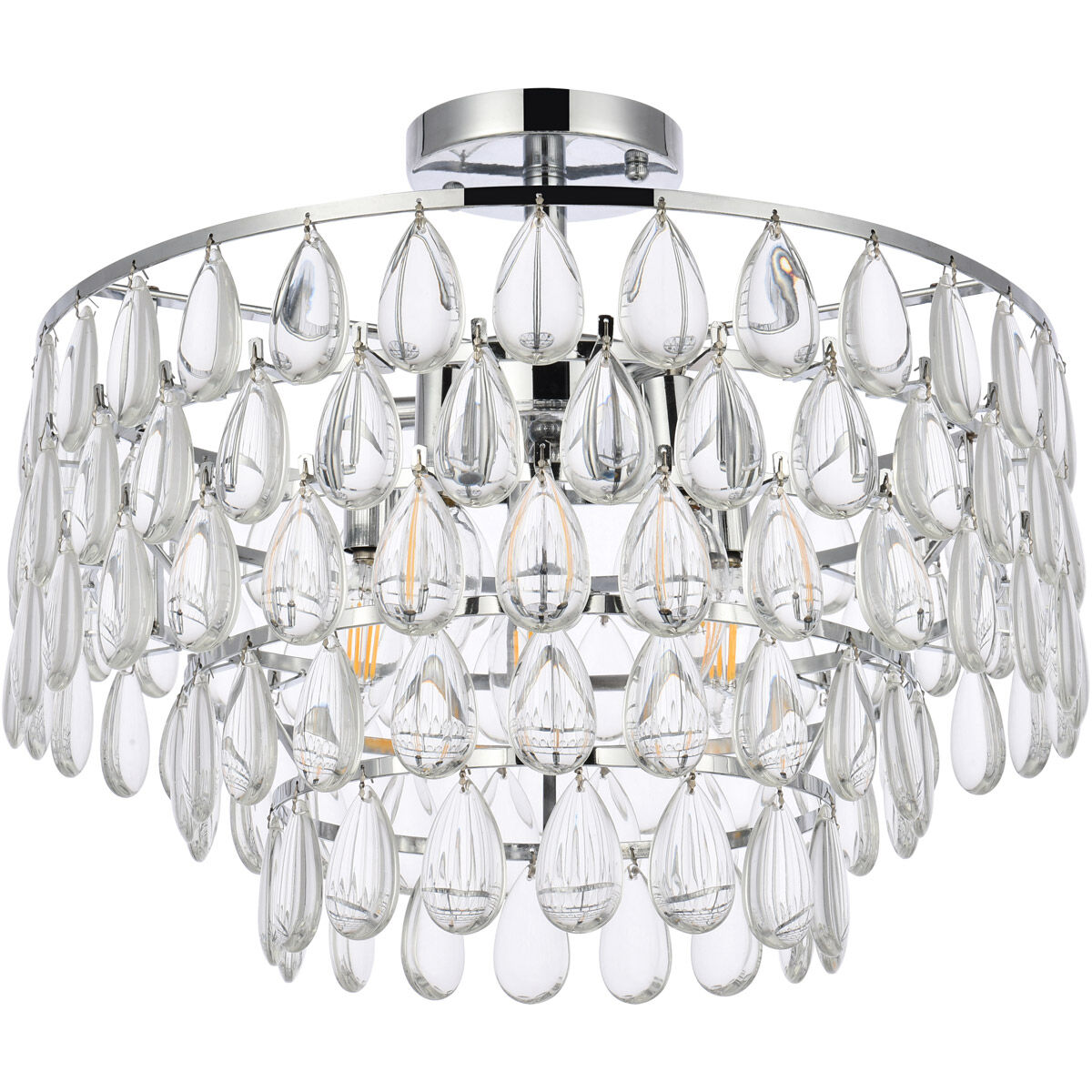 Mila 5 Light 18 inch Chrome Flush Mount Ceiling Light