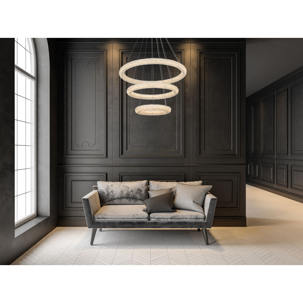 Bowen 3 Light 32 inch Satin Gold Chandelier Ceiling Light