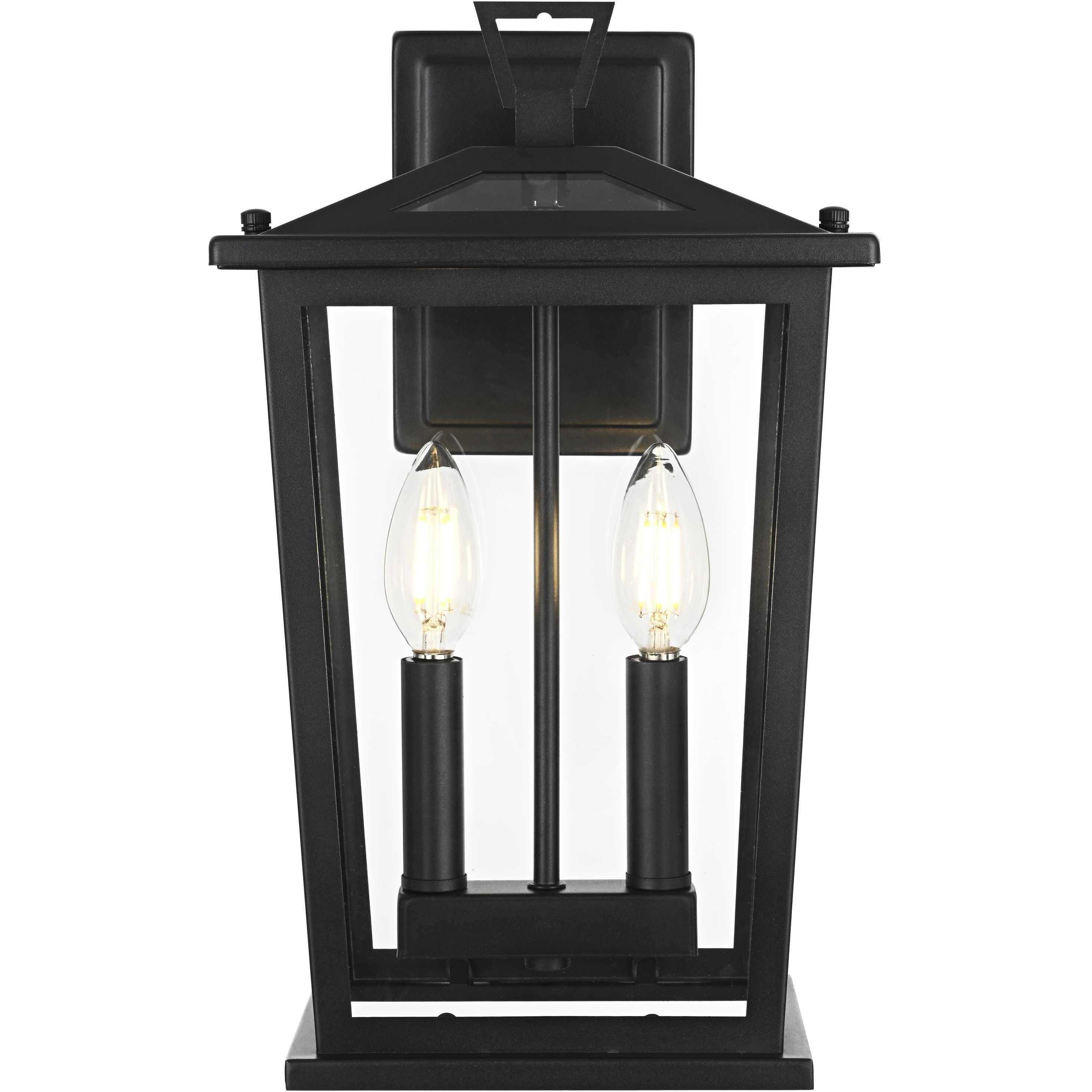 Berks 2 Light 14.5 inch Black Outdoor Wall Sconce