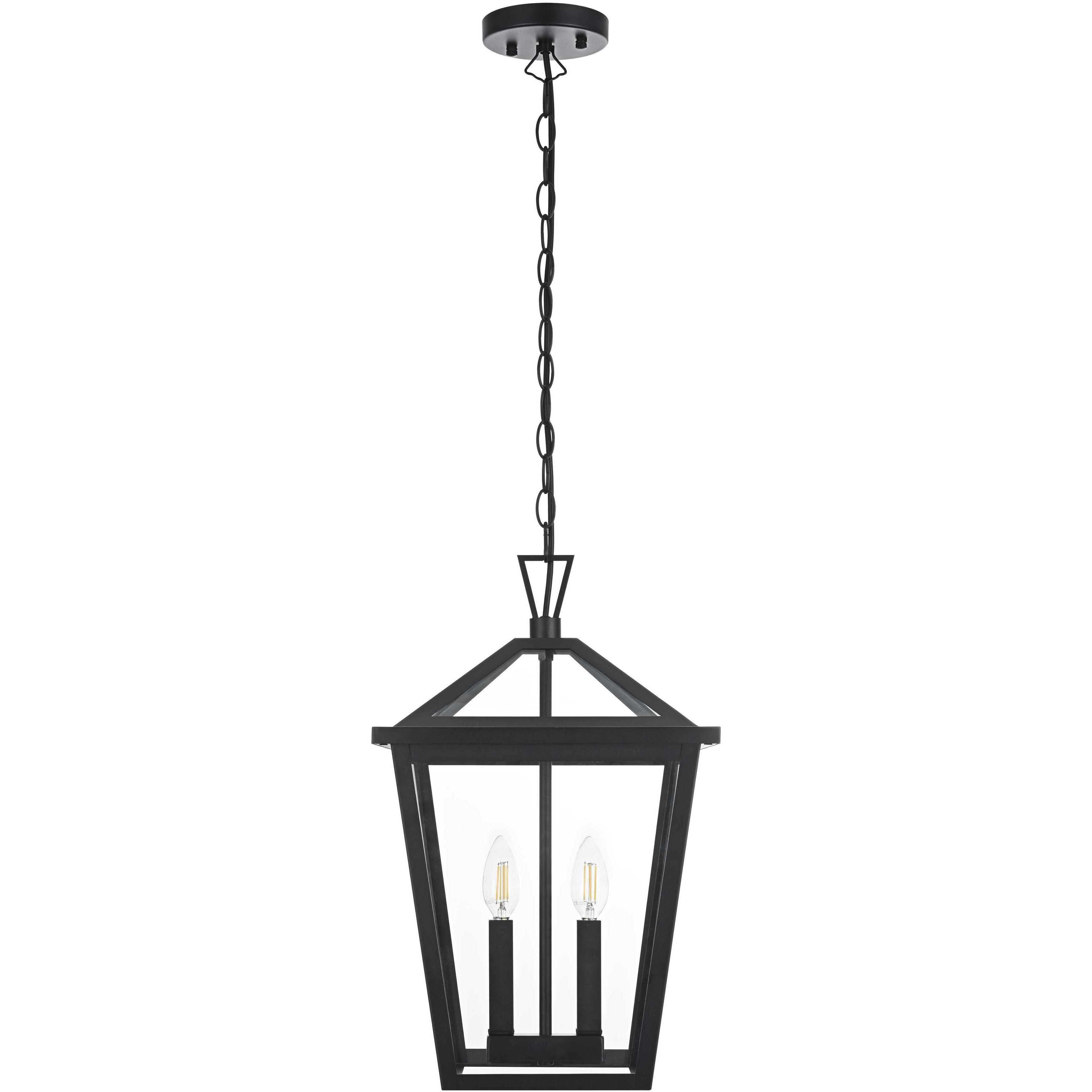 Frankford 2 Light 12 inch Black Outdoor Pendant