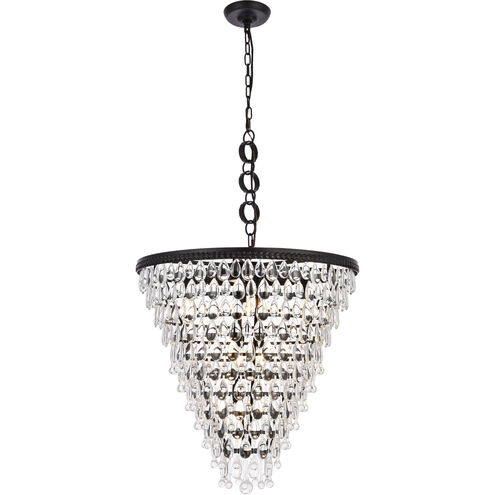 Nordic 7 Light 24 inch Black Chandelier Ceiling Light