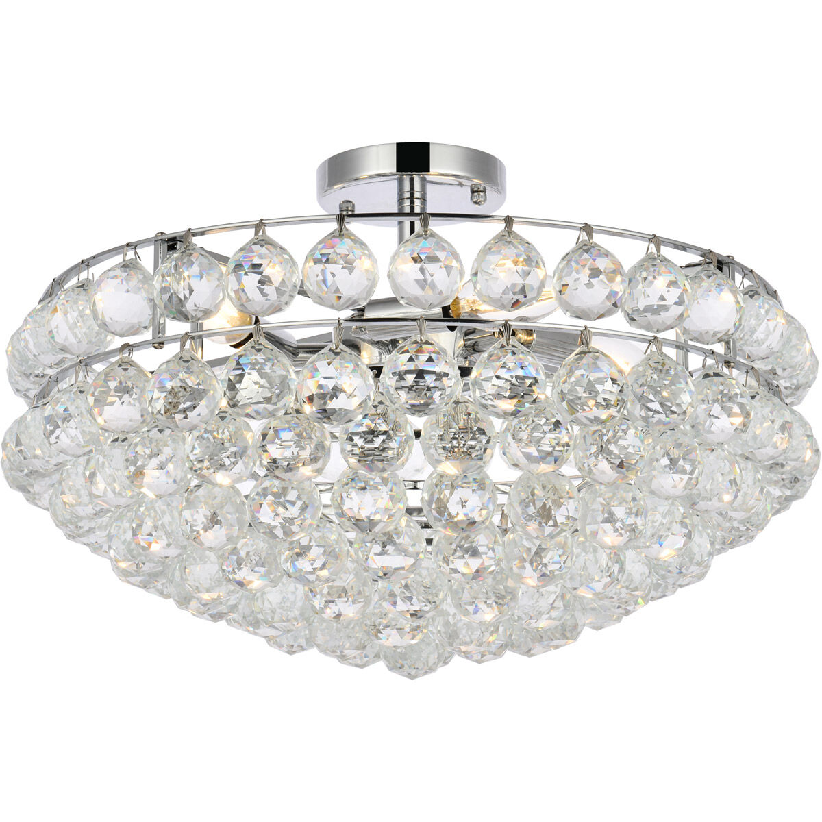 Savannah 5 Light 20 inch Chrome Flush Mount Ceiling Light
