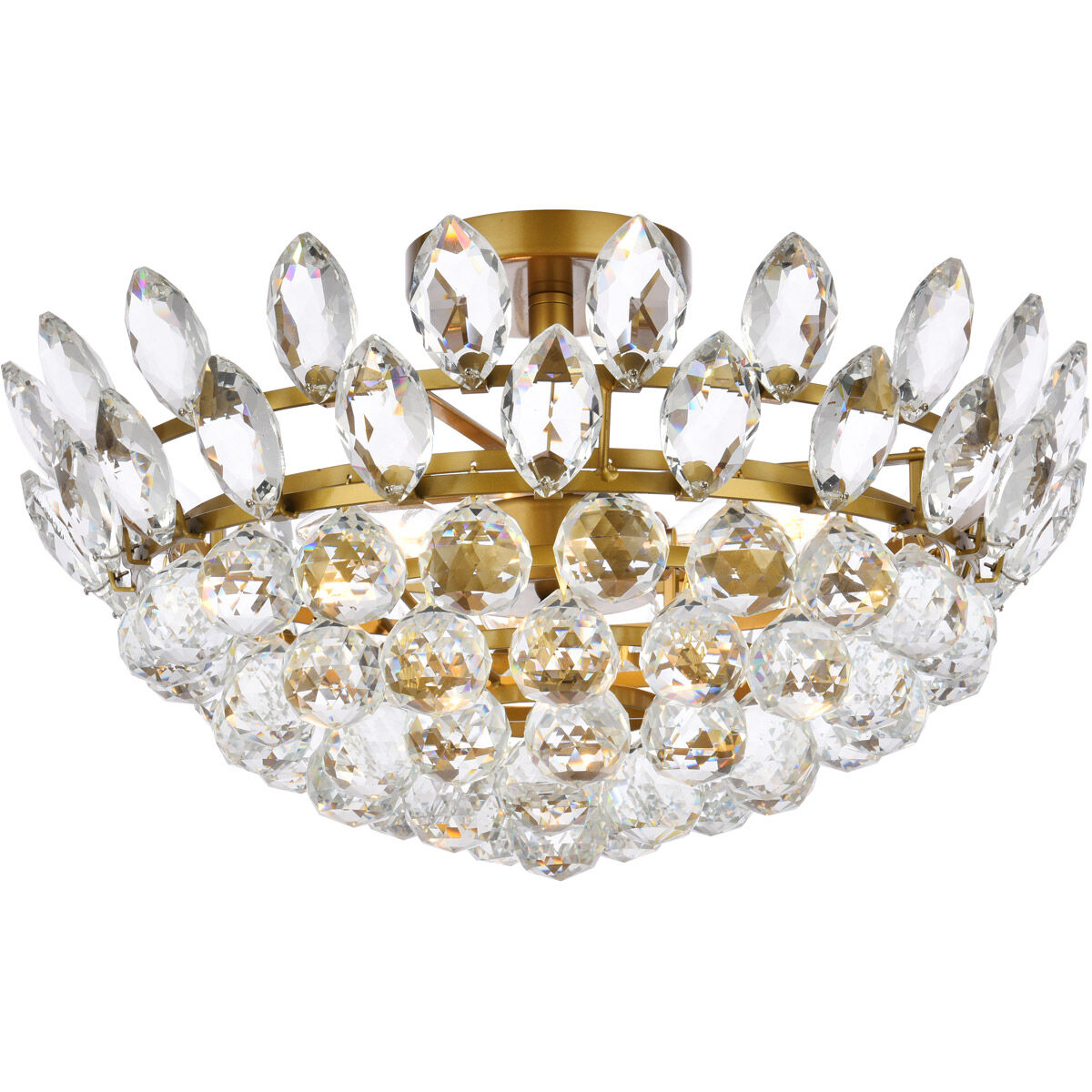 Emilia 5 Light 18 inch Brass Flush Mount Ceiling Light