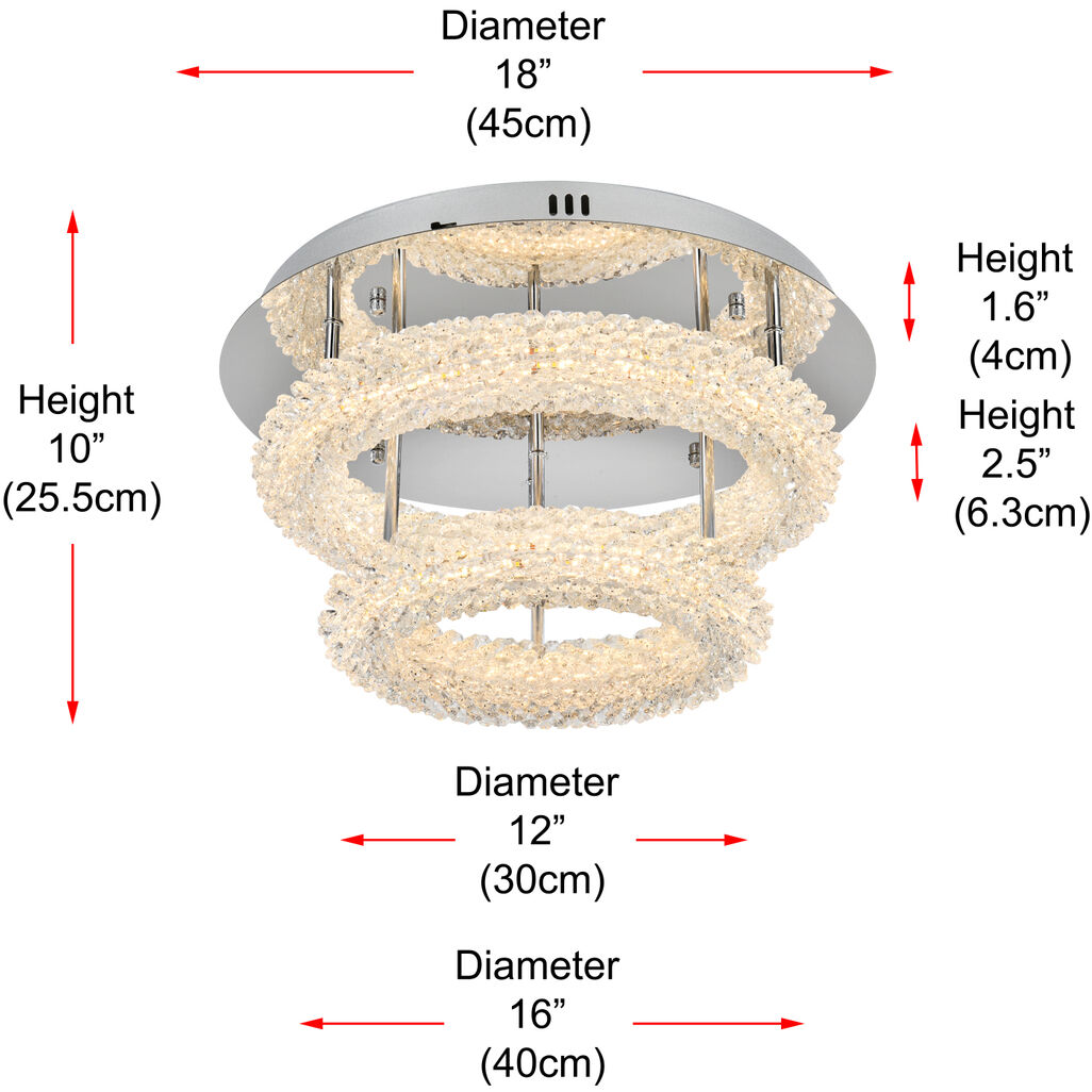 Bowen 2 Light 18 inch Chrome Flush Mount Ceiling Light