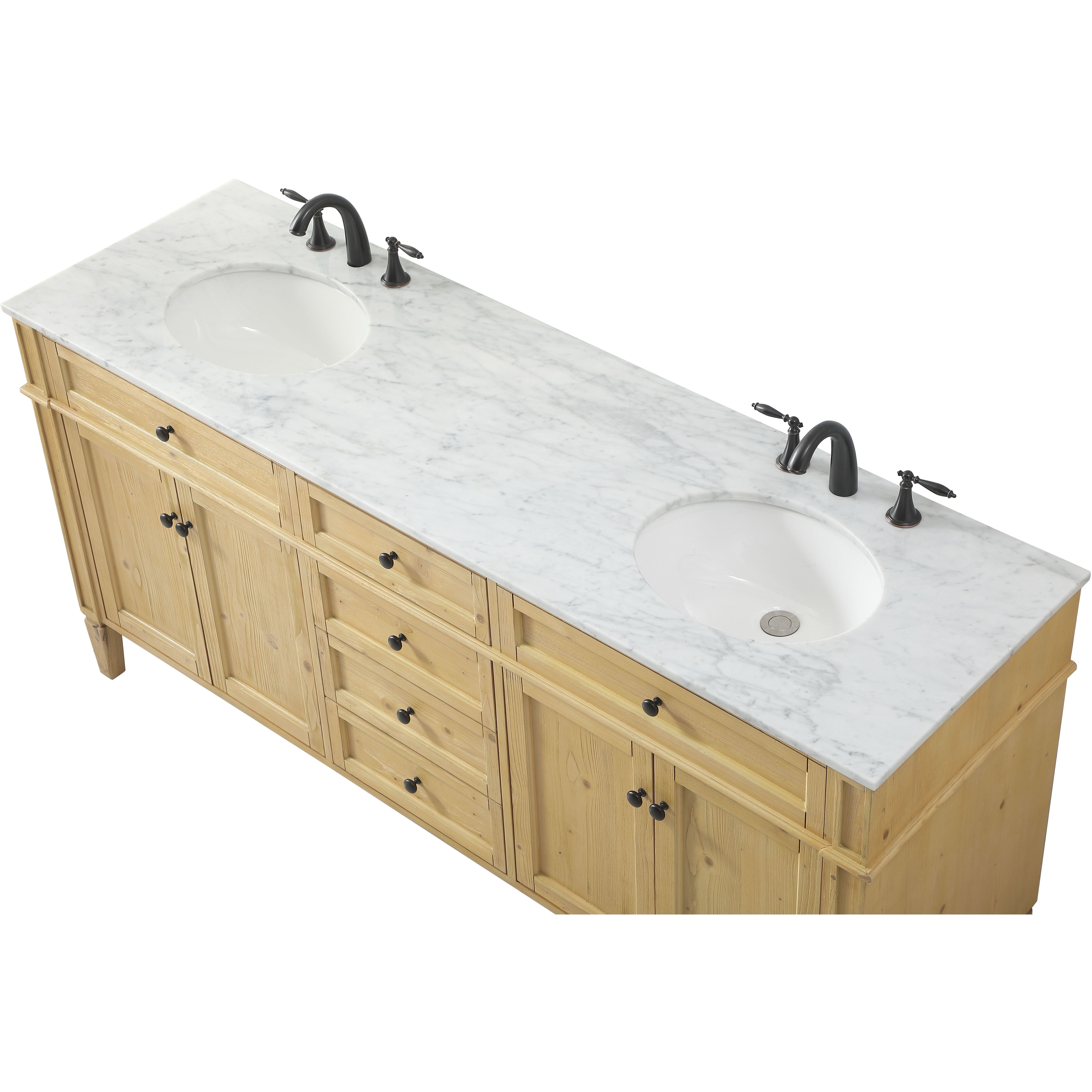 Park Avenue 72 X 21.5 X 35 inch Natural Wood Vanity Sink Set