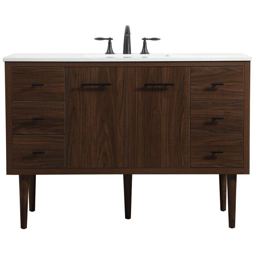 Cyrus 48 X 22 X 33.5 inch Walnut Vanity Sink Set in Not Included