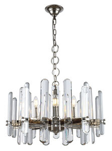 Lincoln 10 Light 25 inch polished Nickel Chandelier Ceiling Light, Urban Classic