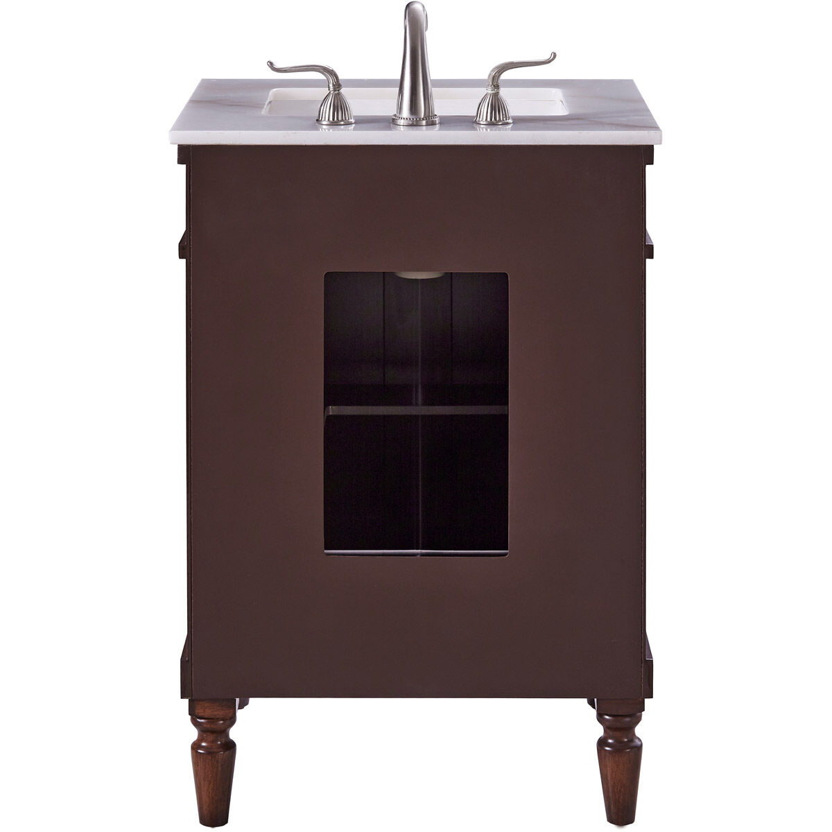 Lexington 24 X 21 X 35 inch Walnut with White Marble Vanity Set