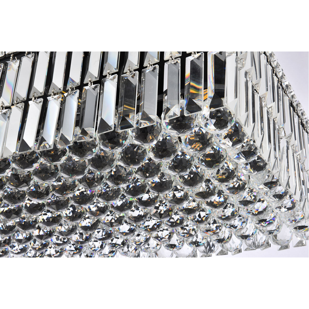 Maxime 16 Light 36 inch Black and Clear Linear Chandelier Ceiling Light in Royal Cut