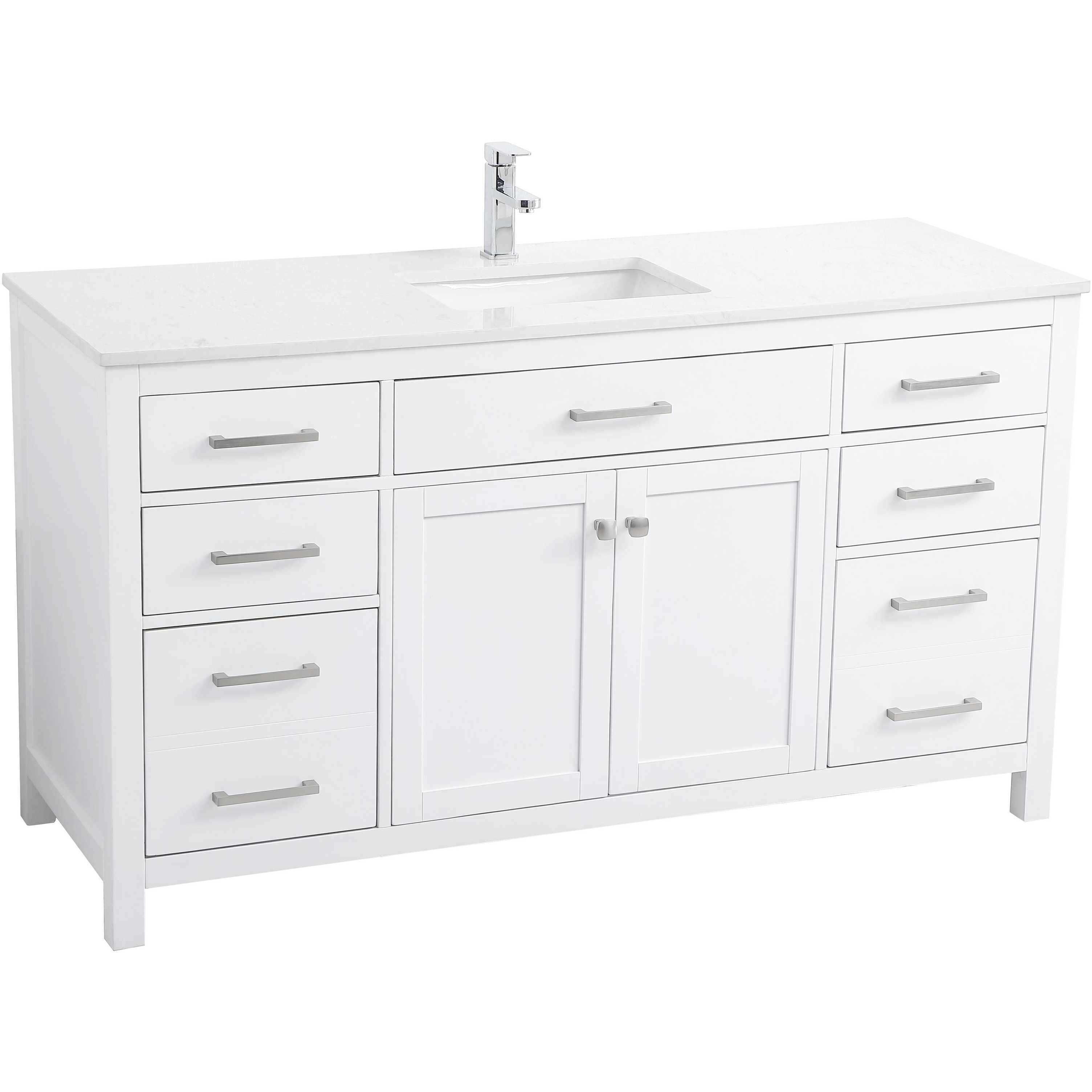 Lewis 60 X 22 X 34 inch White Vanity Sink Set