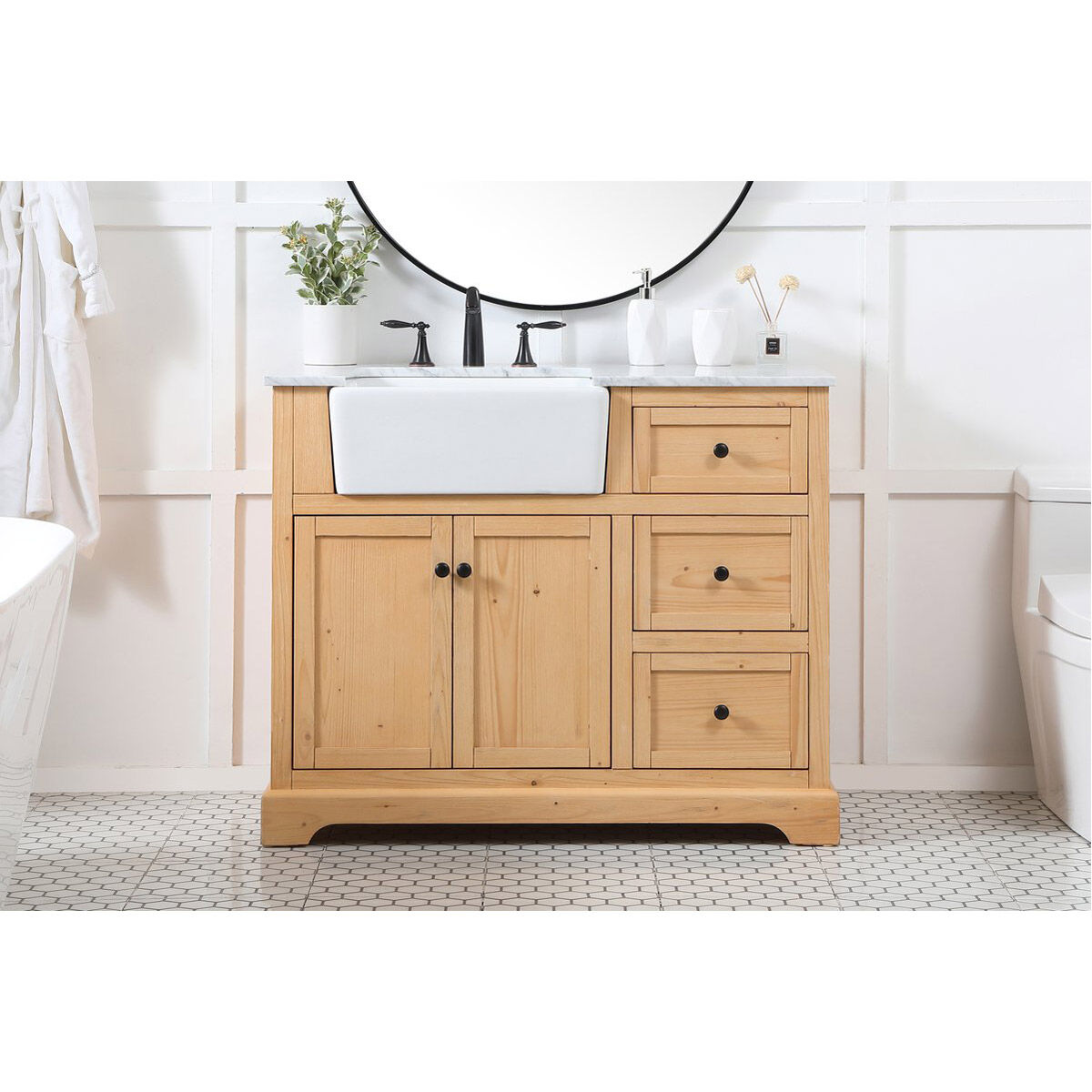 Franklin 42 X 22 X 34.75 inch Natural Wood Bathroom Vanity Cabinet