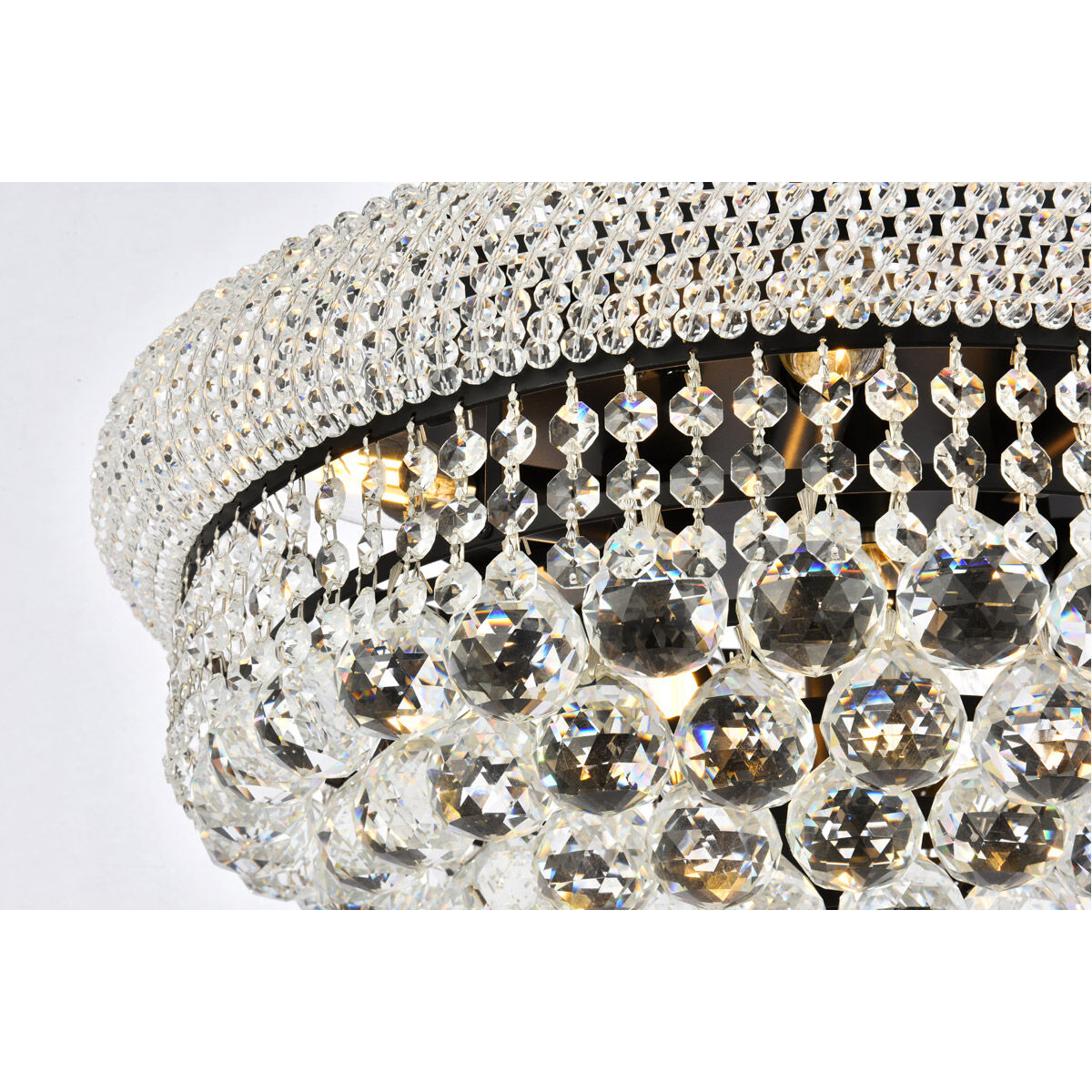 Primo 10 Light 20 inch Black and Clear Flush Mount Ceiling Light