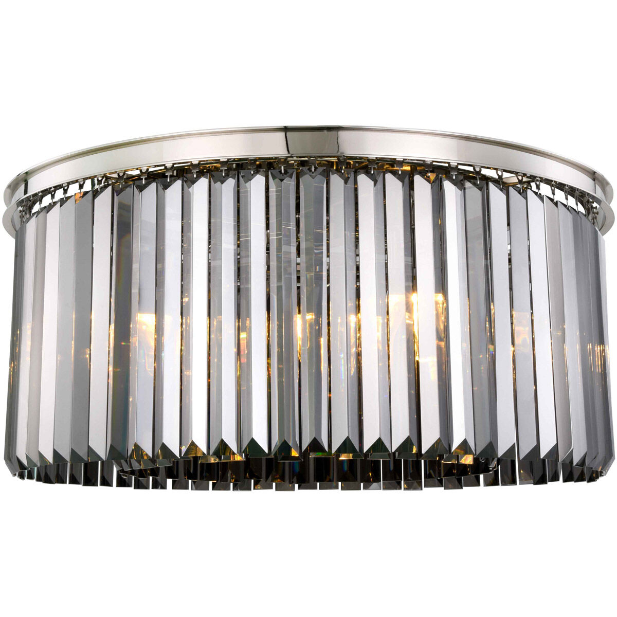 Sydney 8 Light 31.5 inch Polished nickel Flush Mount Ceiling Light in Silver Shade, Urban Classic