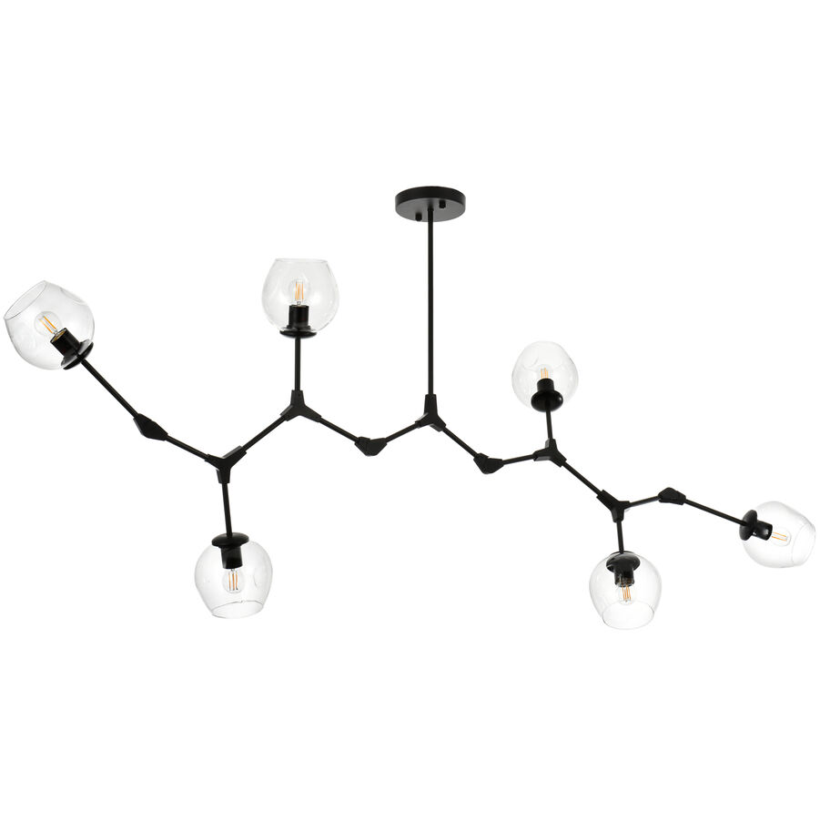Cavoli 6 Light 27 inch Black Chandelier Ceiling Light
