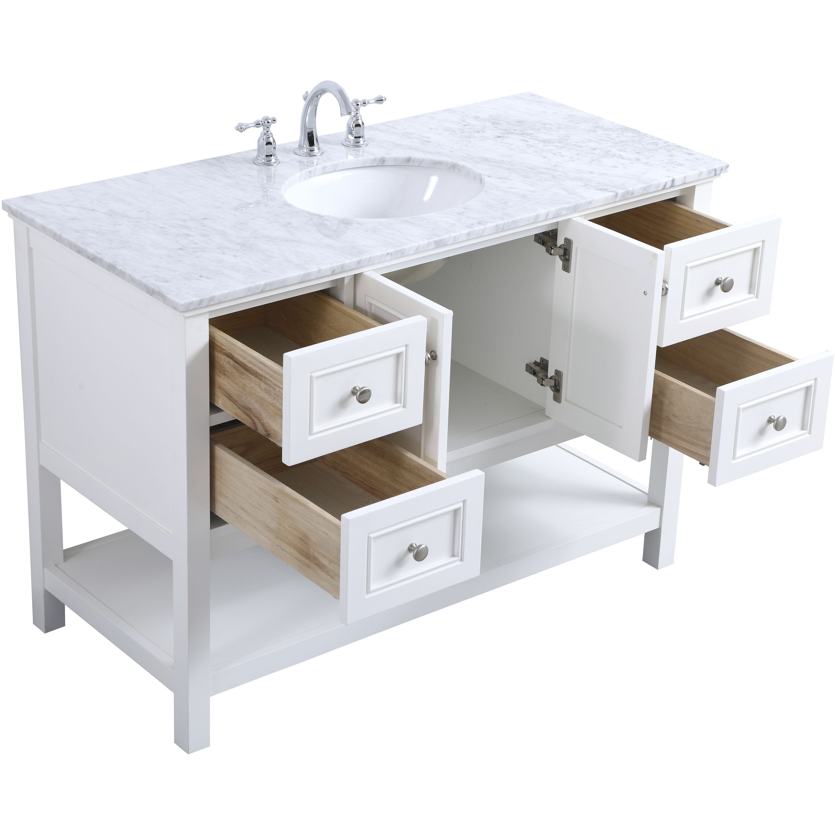 Metropolis 48 X 22 X 34 inch White Vanity Sink Set