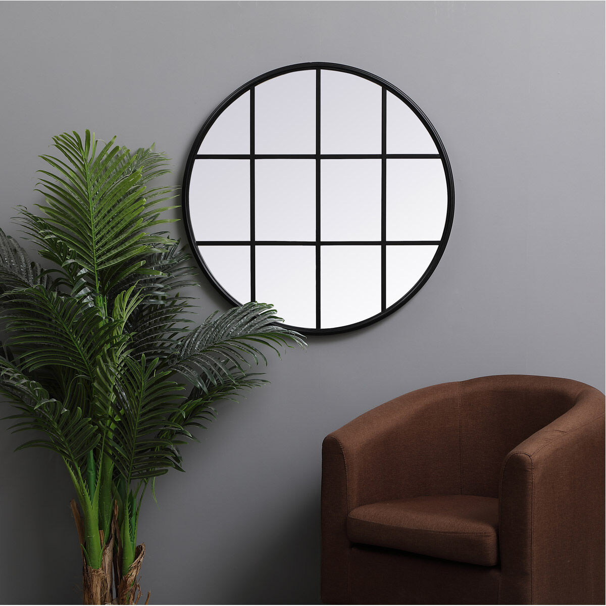 Motif 32 X 32 inch Black Wall Mirror