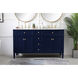 Williams 60 X 35 inch Blue and Brush Gold Vanity Sink Set