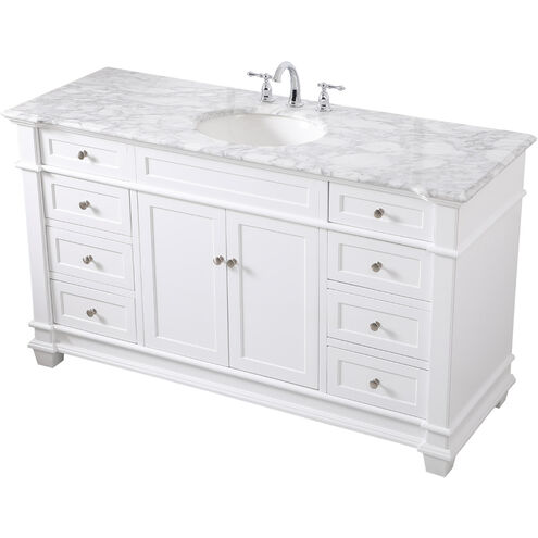 Wesley 60 X 22 X 35 inch White Vanity Sink Set