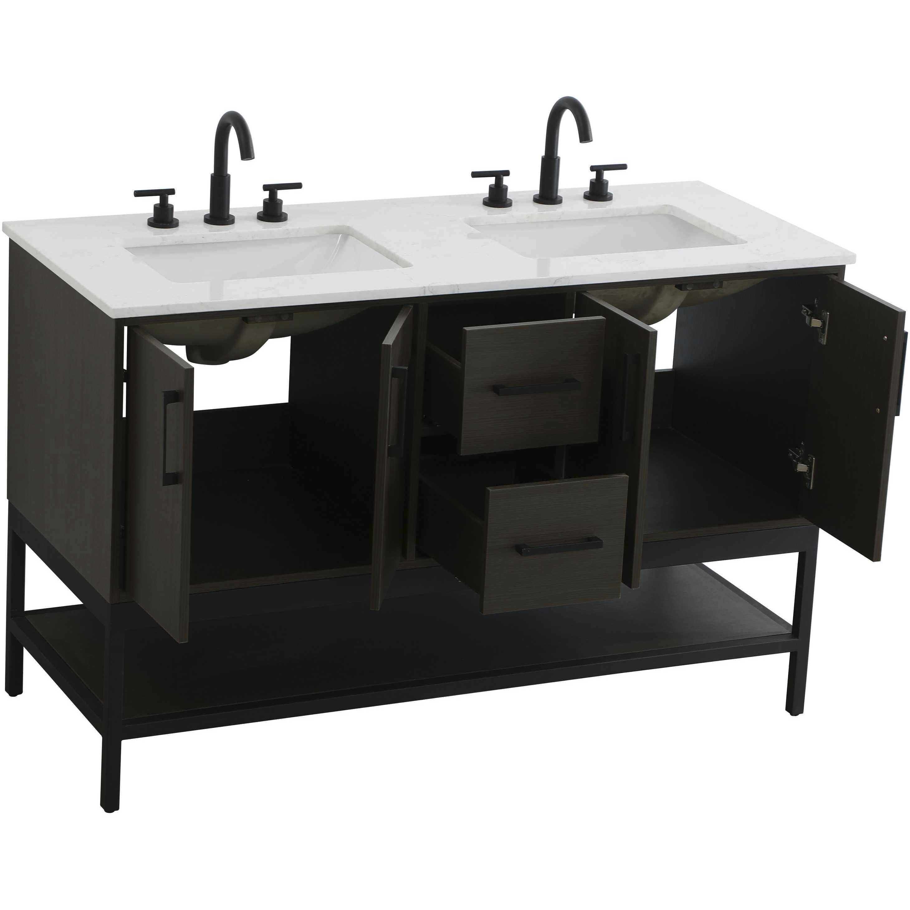 Lennox 54 X 34 inch Mocha Brown Bathroom Vanity Cabinet