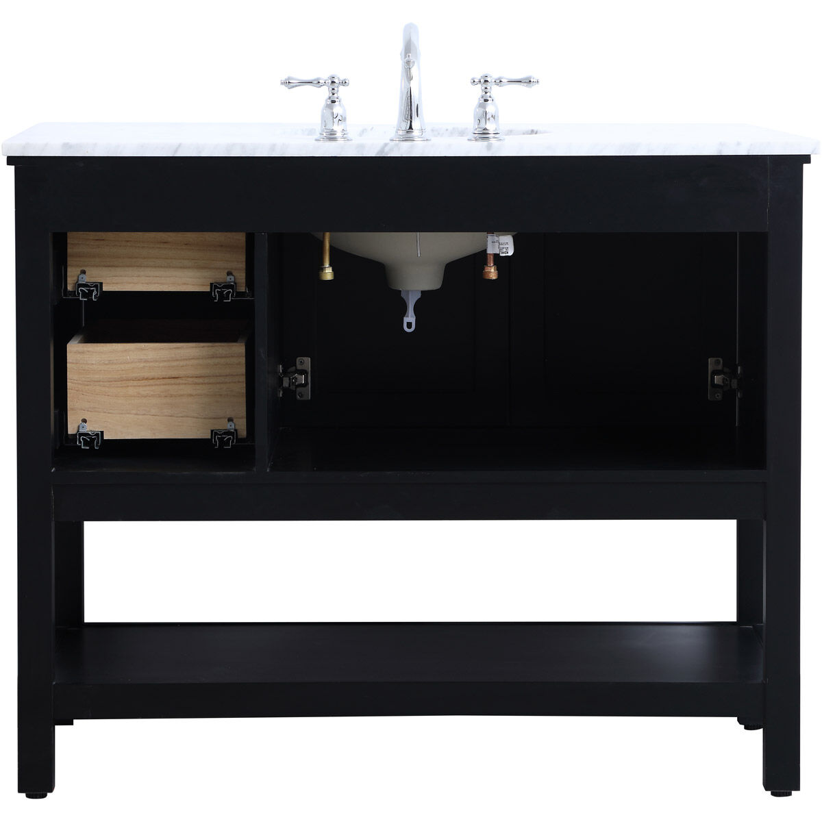 Metropolis 42 X 22 X 33.75 inch Black Vanity Sink Set