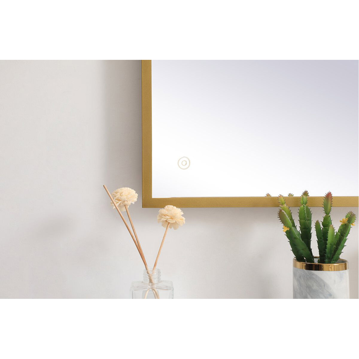 Pier 36 X 18 inch Brass LED Mirror