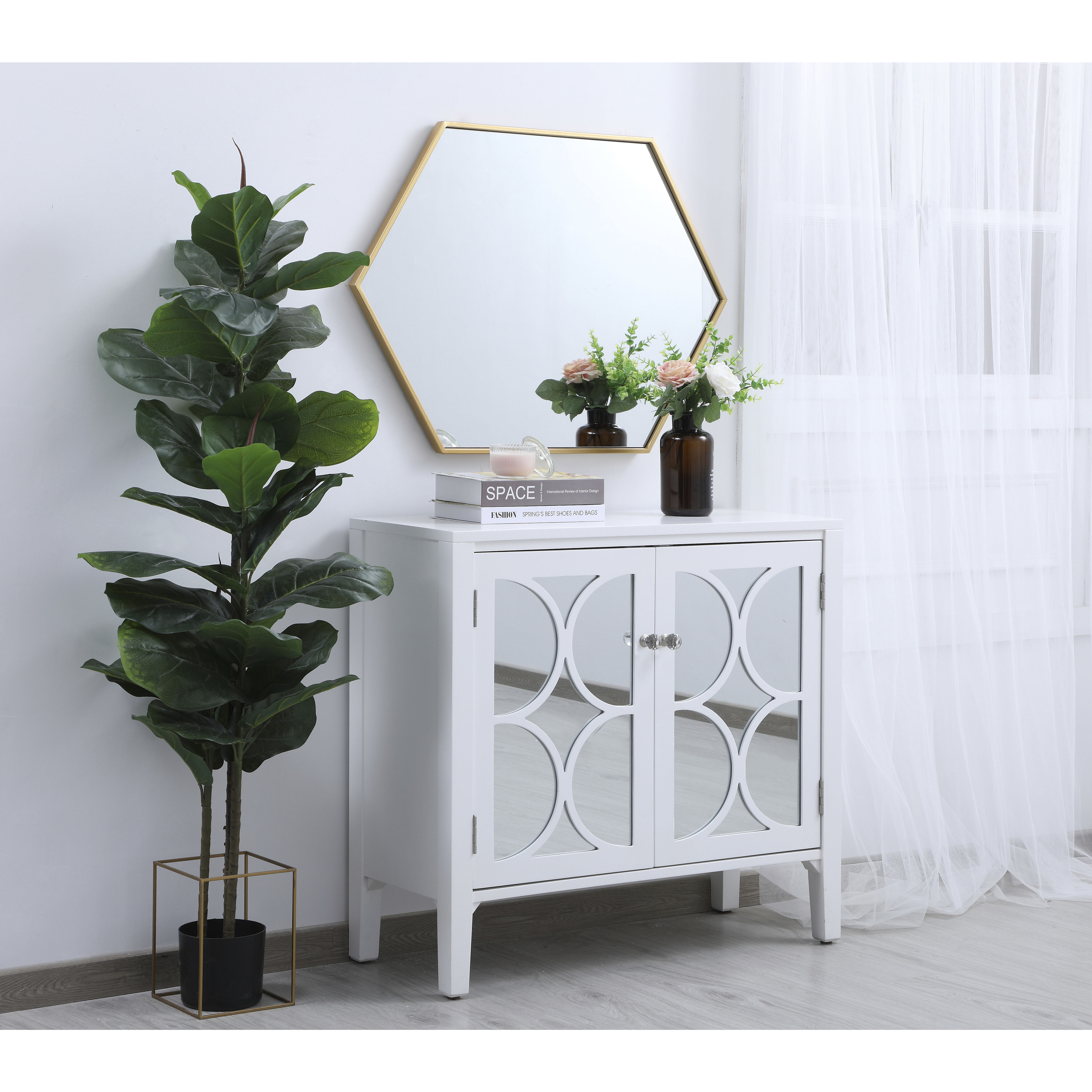 Eternity 34 X 24 inch Brass Wall Mirror