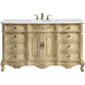 Danville 60 X 21 X 36 inch Antique Beige Vanity Sink Set