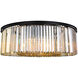 Sydney 10 Light 44 inch Matte Black Flush Mount Ceiling Light in Golden Teak, Urban Classic